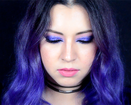 Ella anchor - Madness Music Video - Purple hair and makeup